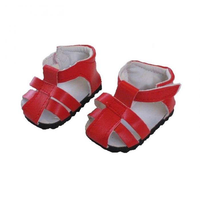 Rode sandaaltjes voor poppen van 40-50 cm